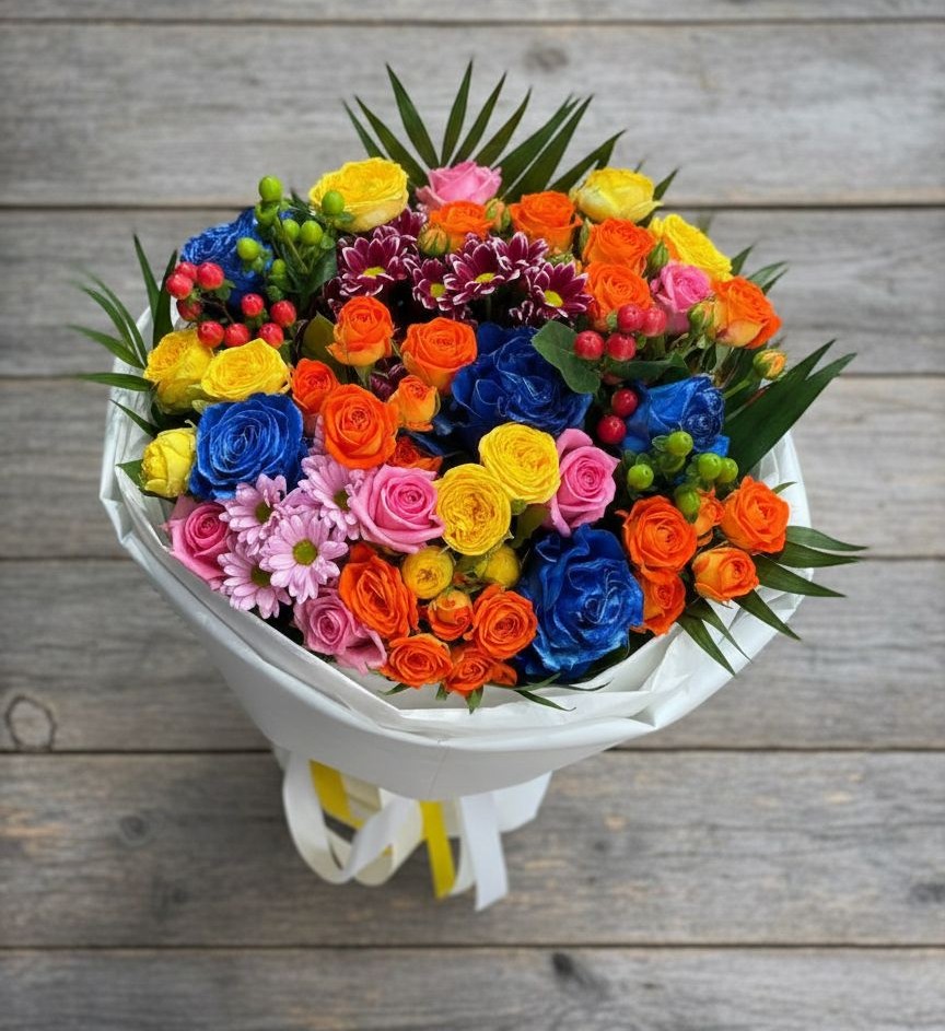 Букет цветов из: Розы и Хризантемы в Дровосеки