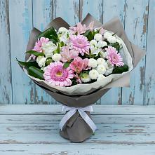 Букет цветов из:  Герберы, Альстромерии и Хризантемы в Дровосеки
