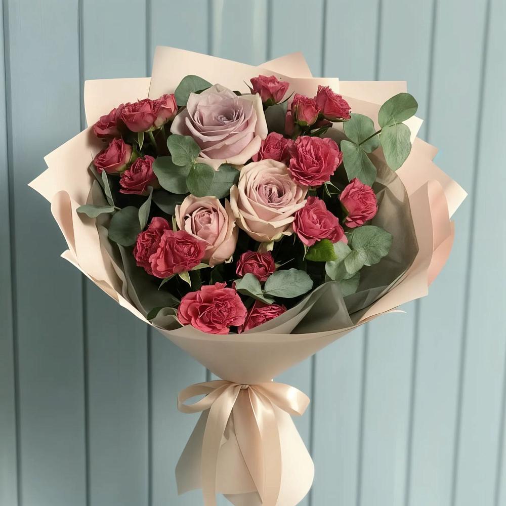 Букет цветов из: Гвоздики и Розы в Дровосеки