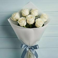 Букет 7 Белых роз Эдлесс Лав в Дровосеки