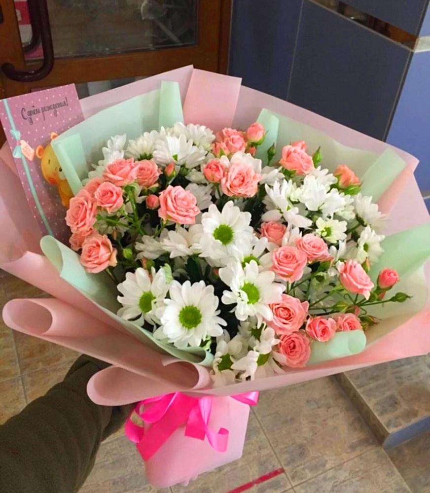 Букет цветов из: Розы и Хризантемы в Дровосеки