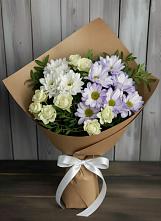 Букет цветов из:  Хризантемы и Розы в Дровосеки