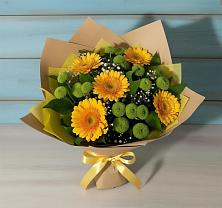 Букет цветов из:  Герберы и Хризантемы в Дровосеки