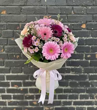 Букет цветов из:  Герберы и Хризантемы в Дровосеки
