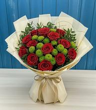 Букет цветов из:  Розы и Хризантемы #REPLACE_PRED# Дровосеки