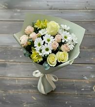 Букет цветов из:  Альстромерии, Розы и Хризантемы в Дровосеки