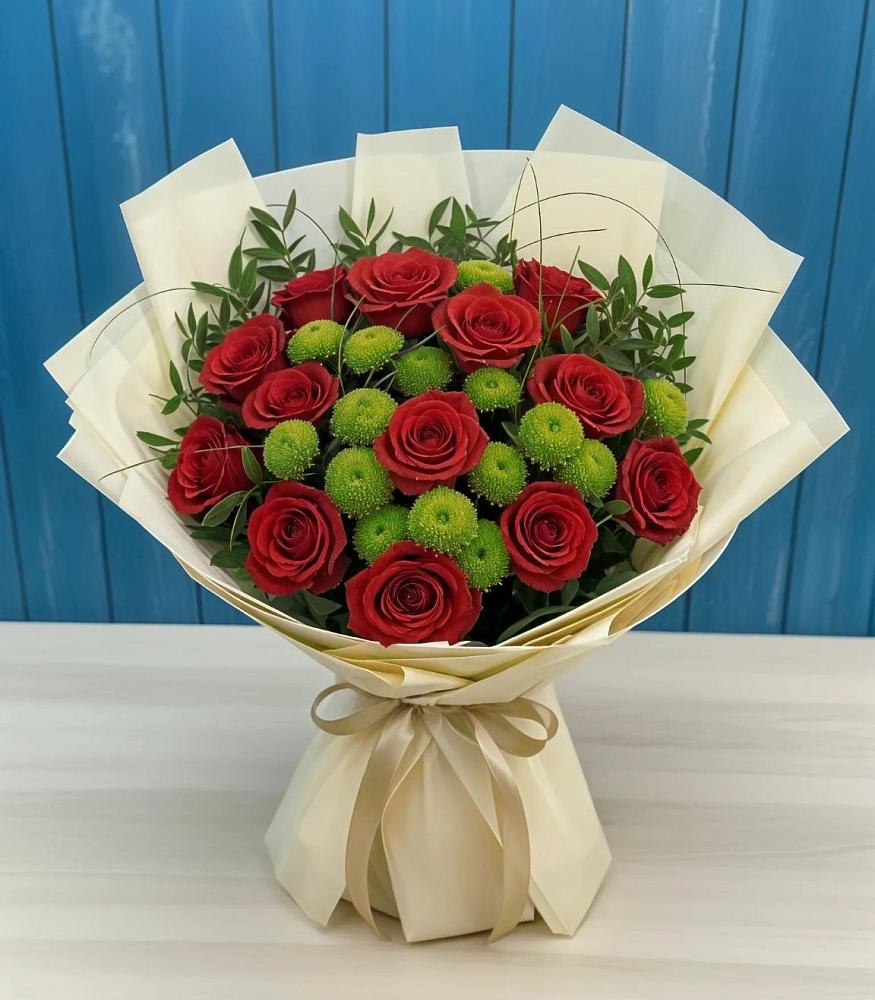 Букет цветов из: Розы и Хризантемы в Дровосеки