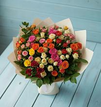 Букет Микс из разноцветных кустовых роз #REPLACE_PRED# Дровосеки